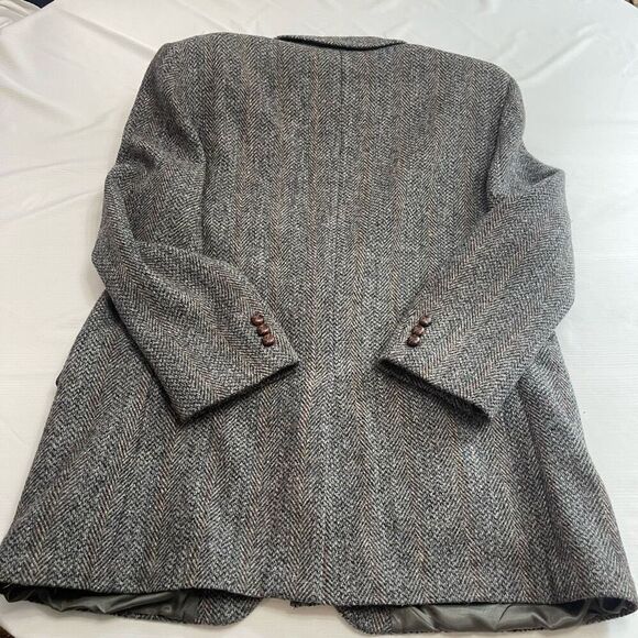 Harris Tweed VTG Grey Tweed 2 Button Blazer Size 42 - Picture 7 of 9